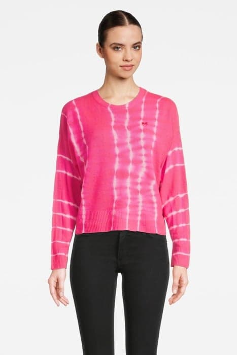 TARAMUNDI MAGLIA 100% CACHEMIR CREAM/NEON PINK by PINKO