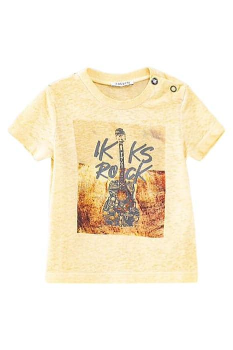 BABY BOYS’ WHEAT GUITAR ON PHOTO IMAGE ORGANIC T-SHIRT WHEAT by IKKS