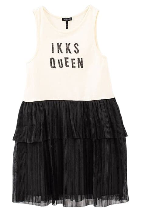 GIRLS’ ECRU/BLACK TUTU DRESS WITH EMBROIDERED SLOGAN by IKKS