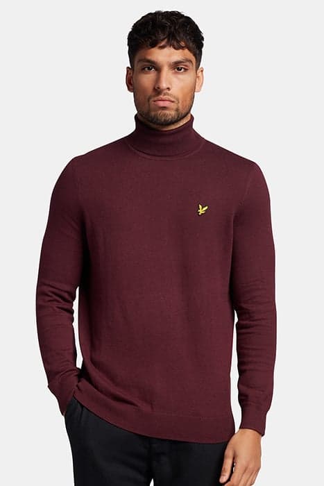 ROLL NECK JUMPER BURGUNDY by Lyle & Scott