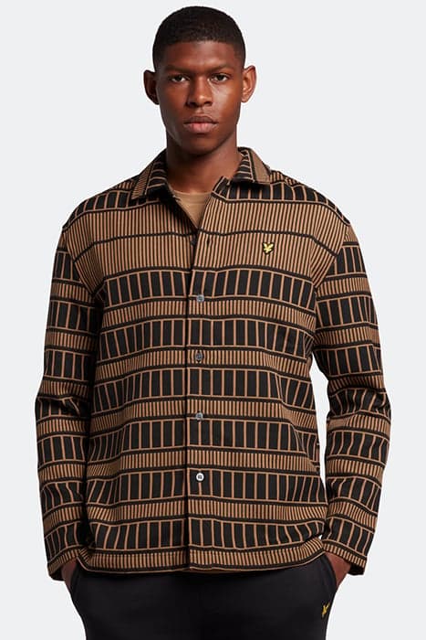 GRID OVERSHIRT CAMEL BRONZE/JET BLACK by Lyle & Scott