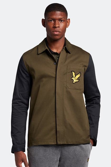 BLOCK OVERSHIRT OLIVE/JET BLACK by Lyle & Scott