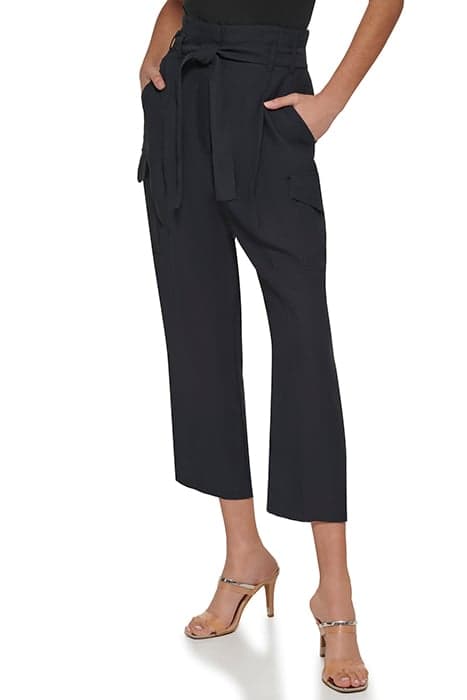 TIE HIGH WAIST TAPER BLACK by DKNY