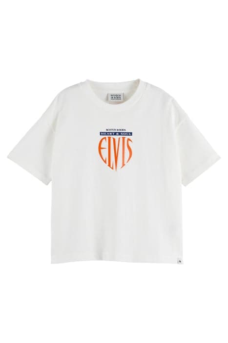 ELVIS X SCOTCH & SODA' BOXY-FIT T-SHIRTIN ORGANIC COTTON WHI by Scotch & Soda