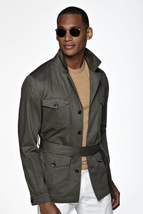 GREEN BELTED SAFARI JACKET by Suitsupply