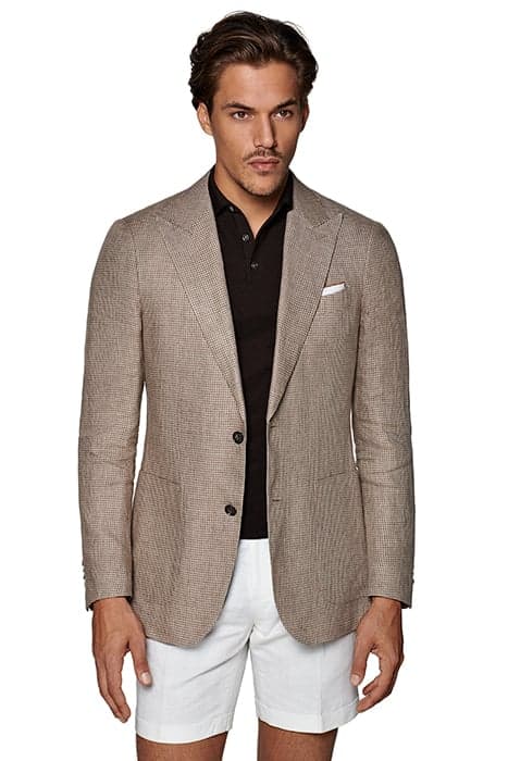 LIGHT BROWN HOUNDSTOOTH HAVANA BLAZER by Suitsupply