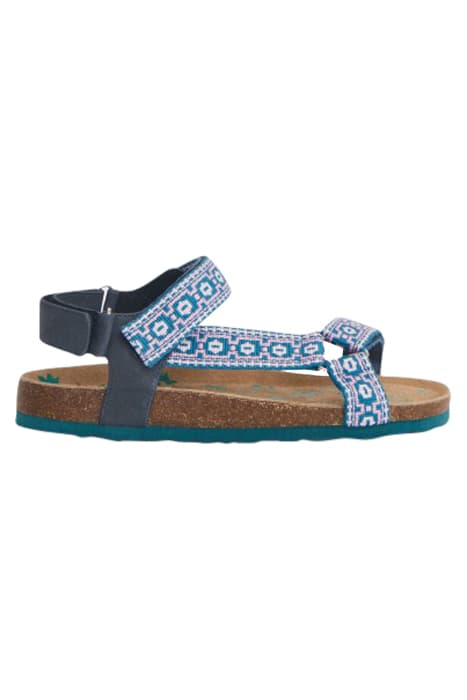 TREK FOOTBED SANDAL BLUE MLT by White Stuff