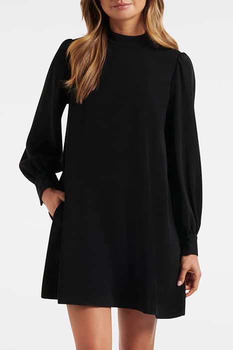 JENNA HIGH NECK SHIFT DRESS BLACK by Forever New