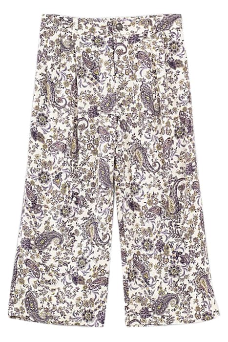 GIRLS’ ECRU PAISLEY PRINT ECOVERO® WIDE TROUSERS by IKKS