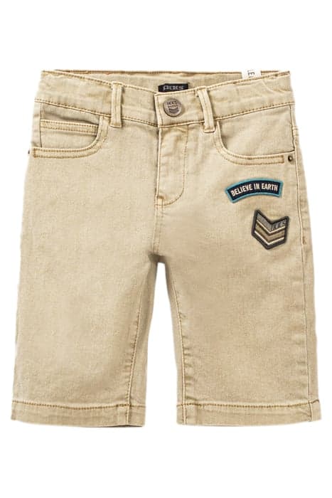 BOYS’ MEDIUM BEIGE DENIM BERMUDAS WITH PATCHES BROWN by IKKS