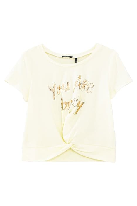 GIRLS’ LEMON SLOGAN T-SHIRT WITH FIXED BOW by IKKS