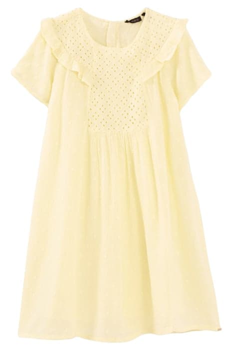 GIRLS’ LEMON EMBROIDERED AND DOTTED SWISS JACQUARD DRESS by IKKS