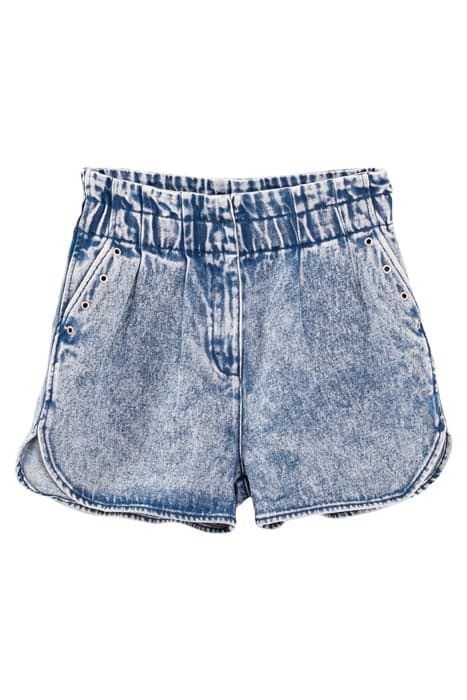 GIRLS’ MEDIUM BLUE DENIM ELASTICATED HIGH-WAIST SHORTS by IKKS