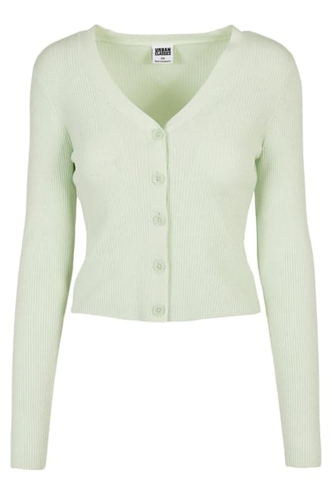 LADIES SHORT RIB KNIT CARDIGAN LIGHTMINT by Urban Classics