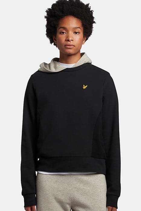 TEXTURED PANEL SWEATSHIRT Z865 JET BLACK by Lyle & Scott