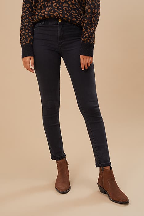 BLACK SKINNY JEANS WITH EMBROIDERED STARS I.CODE BLACK by ICODE