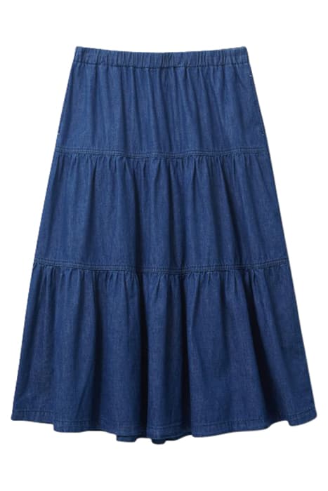 MIA TIERED DENIM MIDI SKIRT MID DENIM by White Stuff