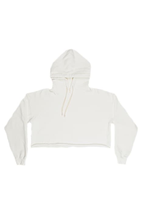 CROPPED RAW HEM HOODIE OFF WHITE by RE/DONE