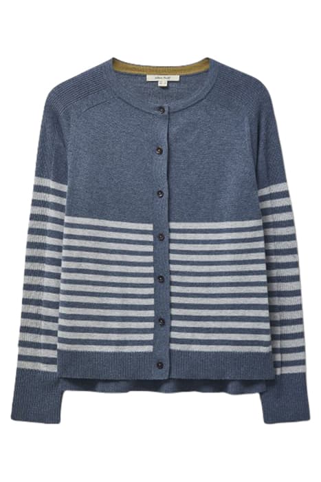 LIBBY CREW NECK STRIPE CARDI BLUE MLT by White Stuff