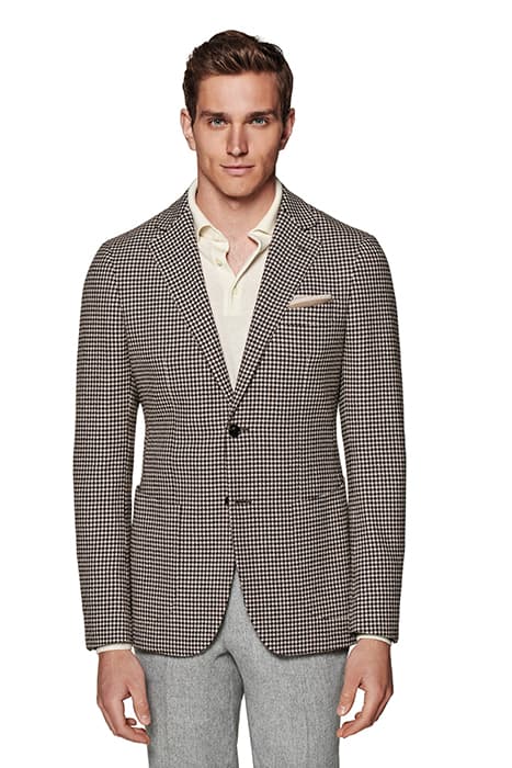 MID BROWN HOUNDSTOOTH HAVANA BLAZER by Suitsupply