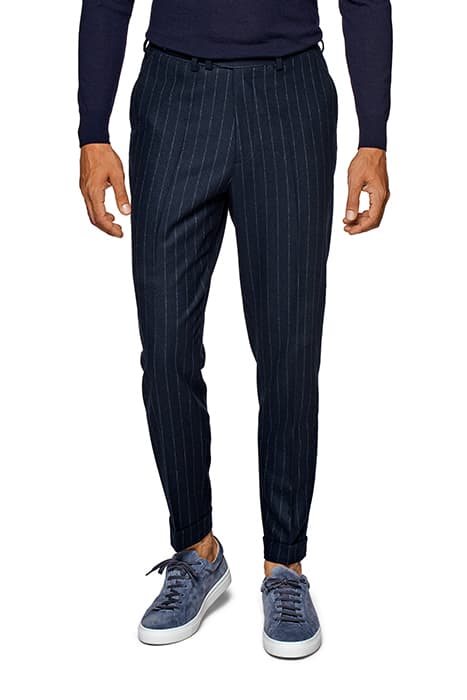 NAVY STRIPED BLAKE TROUSERS by Suitsupply