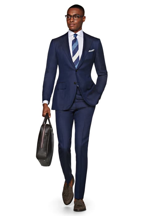 NAVY HERRINGBONE LAZIO SUIT by Suitsupply