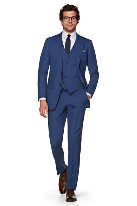 MID BLUE CHECKED WASHINGTON SUIT by Suitsupply