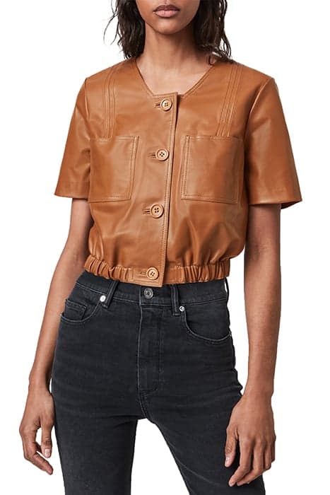 LEA LEATHER TOP CAMEL BROWN by AllSaints