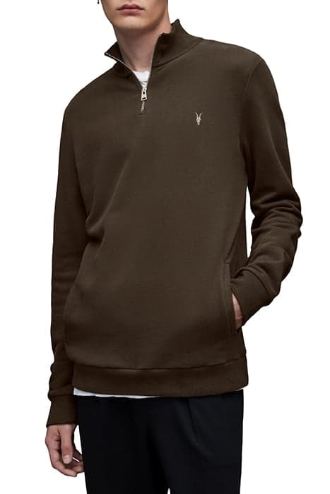 RAVEN HALF ZIP MEADOW BROWN by AllSaints