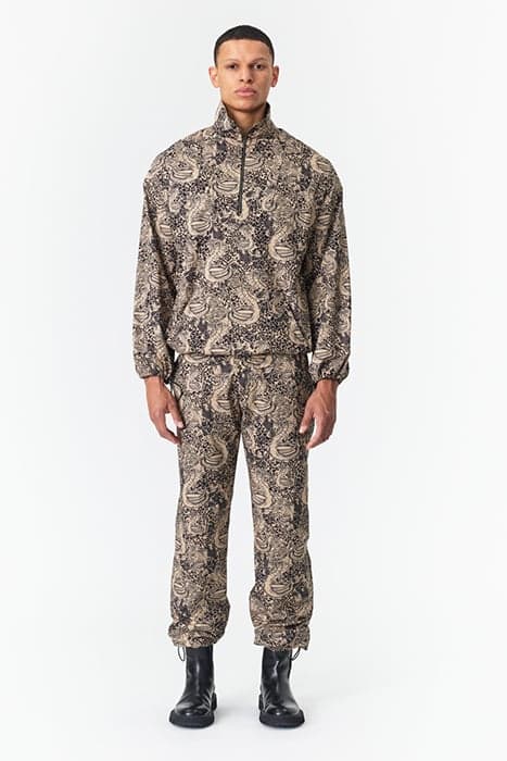 ZIP-DETAILED WINDBREAKER VIPER PRINT BEIGE by Marcell von Berlin