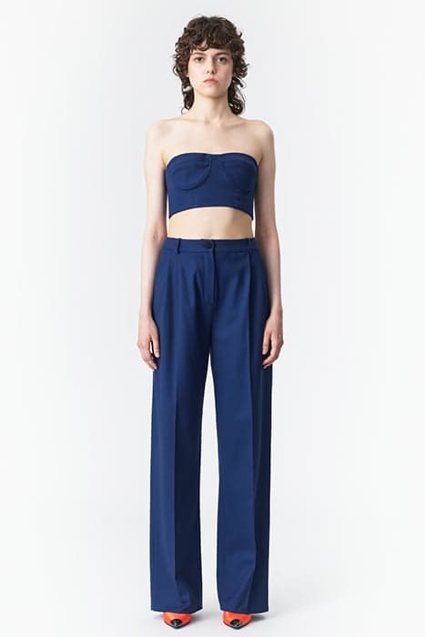 CROPPED BUSTIER TOP TWILIGHT BLUE by Marcell von Berlin