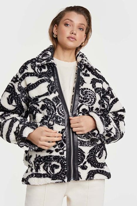 LADIES WOVEN DRAGON TEDDY COAT LIGHT ECRU by Alix The Label