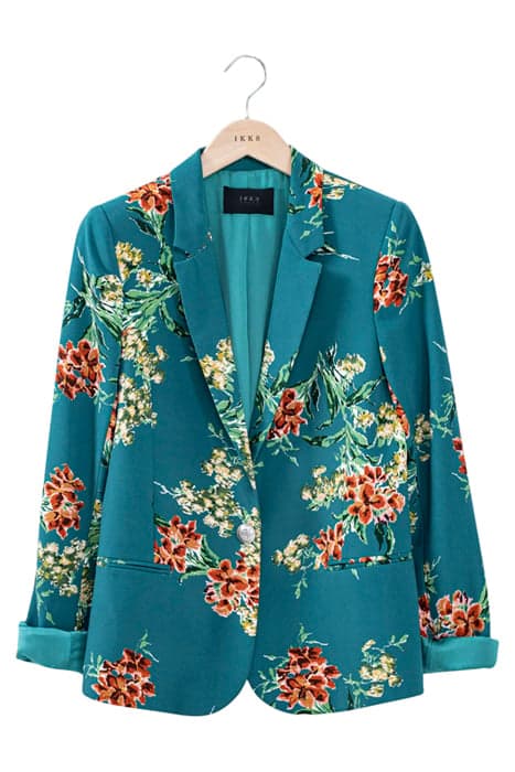 EMERALD FLOWER BOUQUET PRINT CREPE JACKET by IKKS