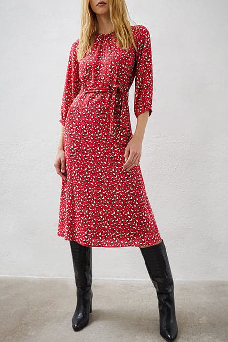 HEART PRINT MIDI DRESS WITH LACE by IKKS