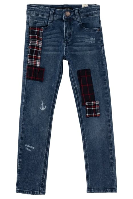 BOYS' LIGHT BLUE SLIM JEANS WITH CHECK BADGES LIGHT BLUE by IKKS