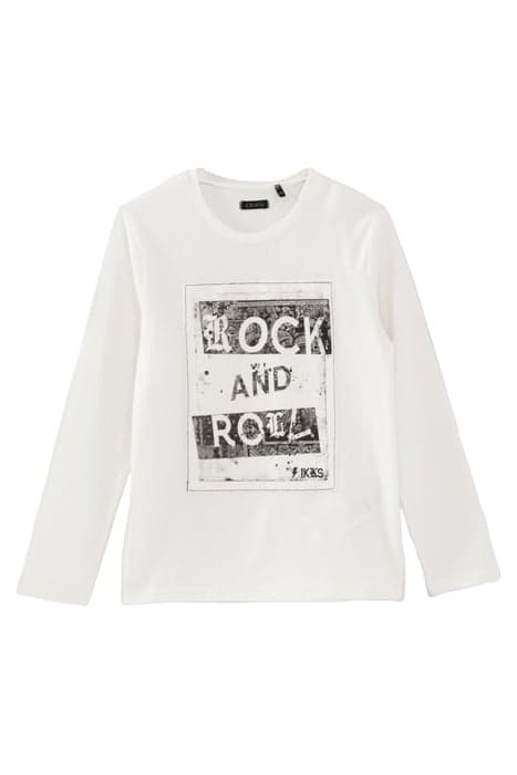 BOYS’ OFF-WHITE SLOGAN IMAGE ORGANIC COTTON T-SHIRT OFF-WHIT by IKKS