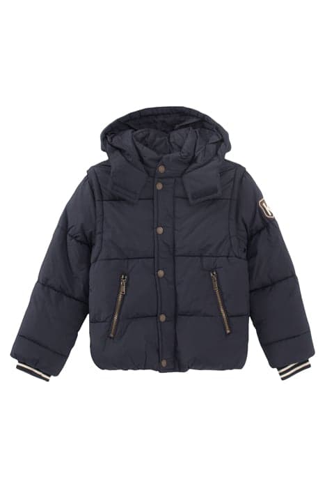 BOYS' NAVY FUR-LINED HOODED PADDED JACKET NAVY by IKKS