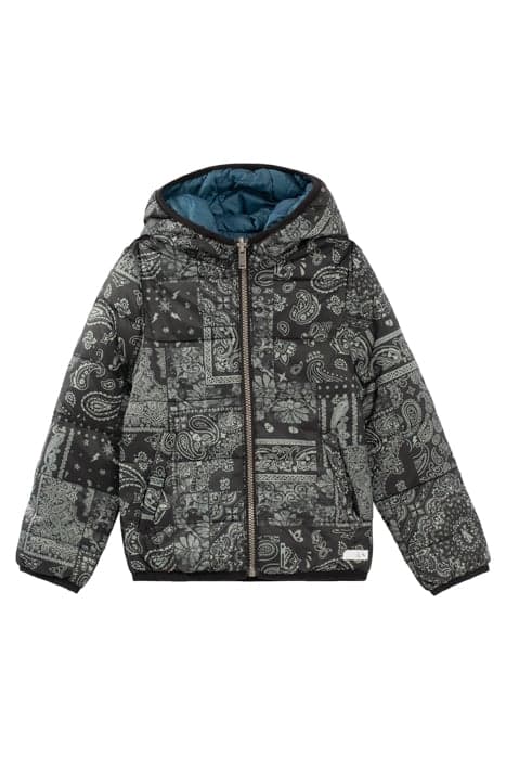 BOYS’ BLUE AND BLACK BANDANA REVERSIBLE PADDED JACKET BLUE by IKKS