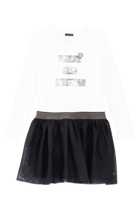 GIRLS’ OFF-WHITE MIXED-FABRIC DRESS WITH BLACK TUTU OFF-WHIT by IKKS