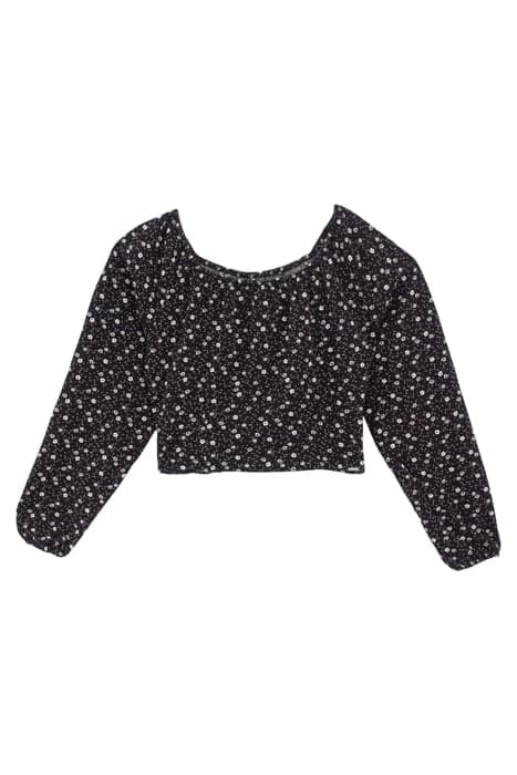 GIRLS’ BLACK FLORAL PRINT CROPPED BLOUSE BLACK by IKKS