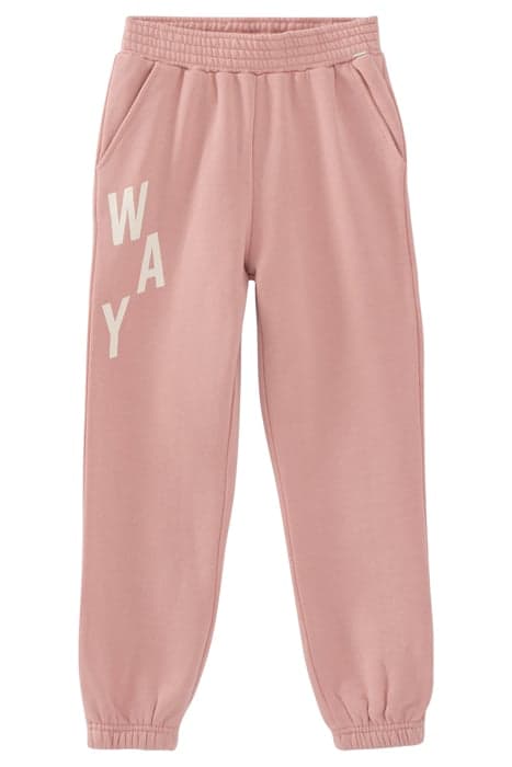 GIRLS’ POWDER PINK SWEATSHIRT FABRIC JOGGERS DUSTY PINK by IKKS