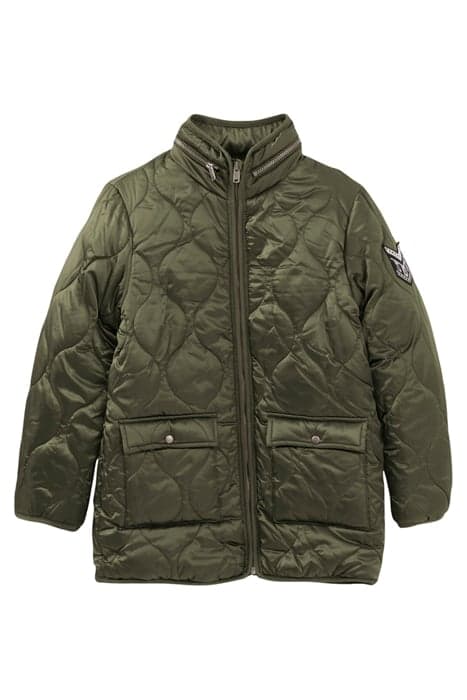 GIRLS’ BRONZE MIXED-FABRIC QUILTED PADDED JACKET KHAKI by IKKS