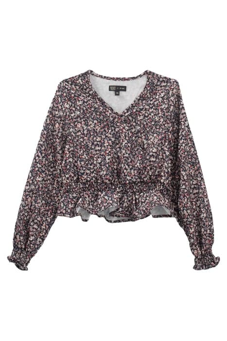 GIRLS’ NAVY MICRO FLOWER CROPPED WRAP BLOUSE NAVY by IKKS