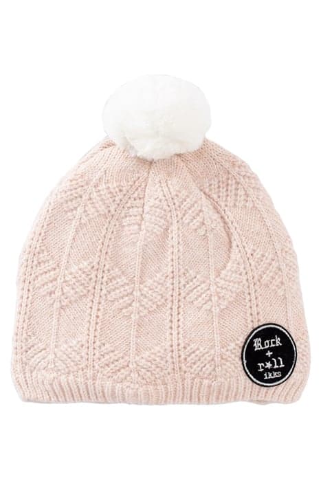 GIRLS’ PALE PINK GLITTERY FUR-LINED KNIT BEANIE PALE PINK by IKKS