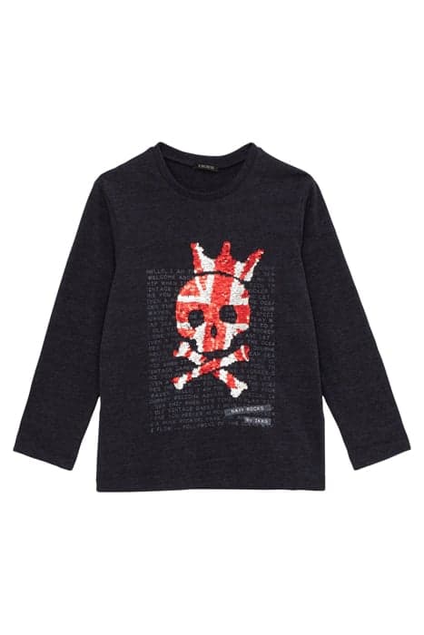 BOYS’ NAVY REVERSIBLE SEQUIN SKULL T-SHIRT NAVY by IKKS