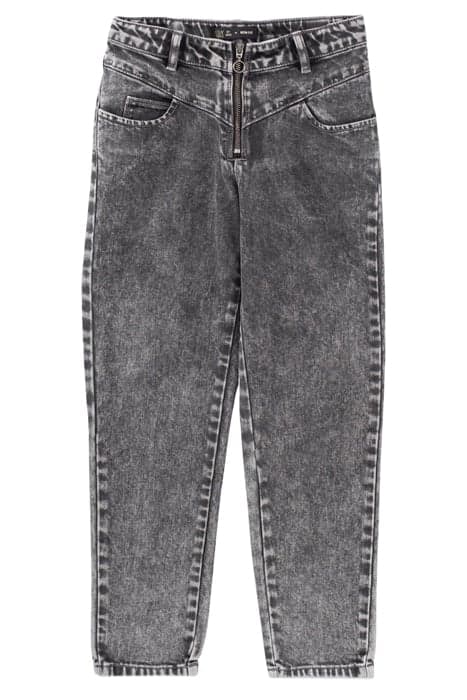 GIRLS’ LIGHT GREY STUDDED ZIPPED MOM JEANS LIGHT GREY by IKKS