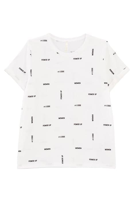 OFF-WHITE ORGANIC T-SHIRT WITH STAMPED SLOGANS by ICODE