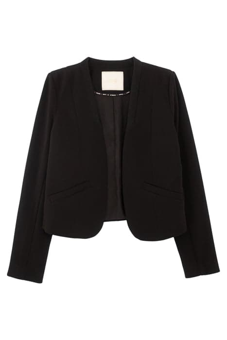 BLACK TEXTURED SHORT JACKET by ICODE