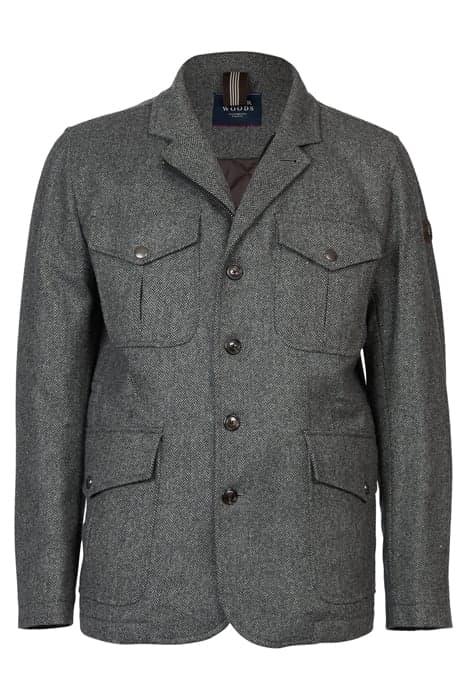 MULTI PKT QUILTED BLAZER GREY by River Woods