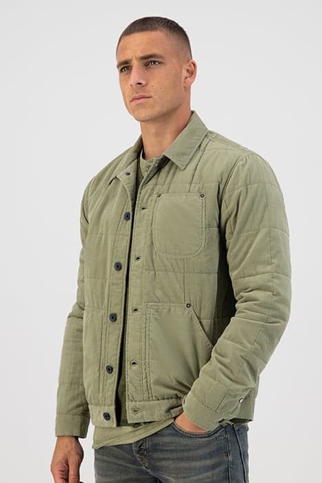 WORKER JACKET BABYCORD OIL GREEN by Dstrezzed